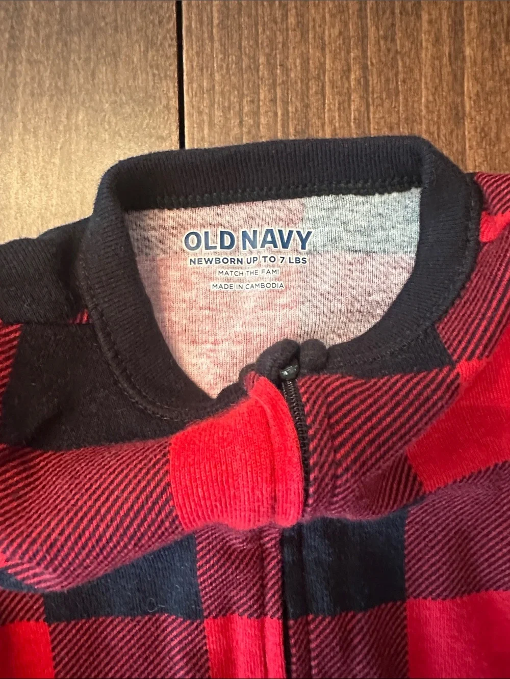 Carter's Holiday Baby Footed Sleeper & Old Navy Plaid Baby Footed Sleeper